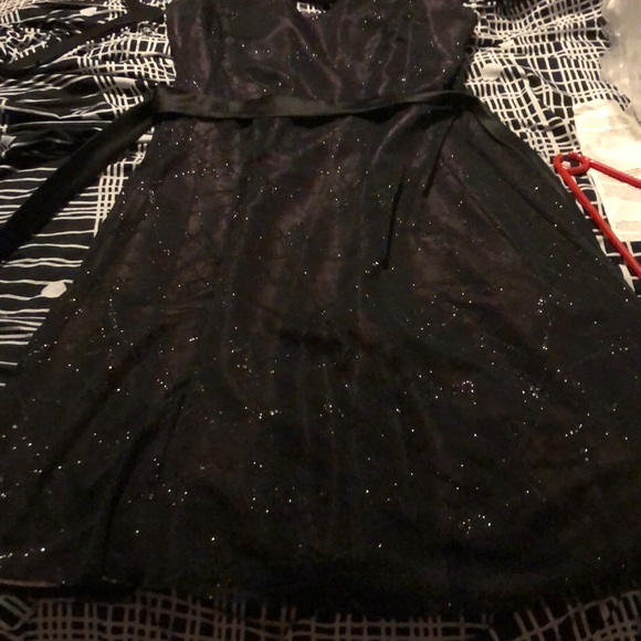 Deep purple party dress with sparkle accents - Picture 3 of 6